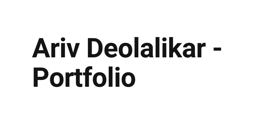 Ariv Deolalikar Portfolio